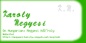 karoly megyesi business card